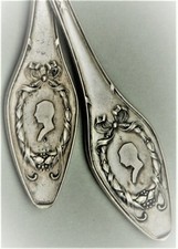 Jugendstil Prunk Konfekt Besteck 800er Silber  6 /12 Pers. Silhouette (P108)