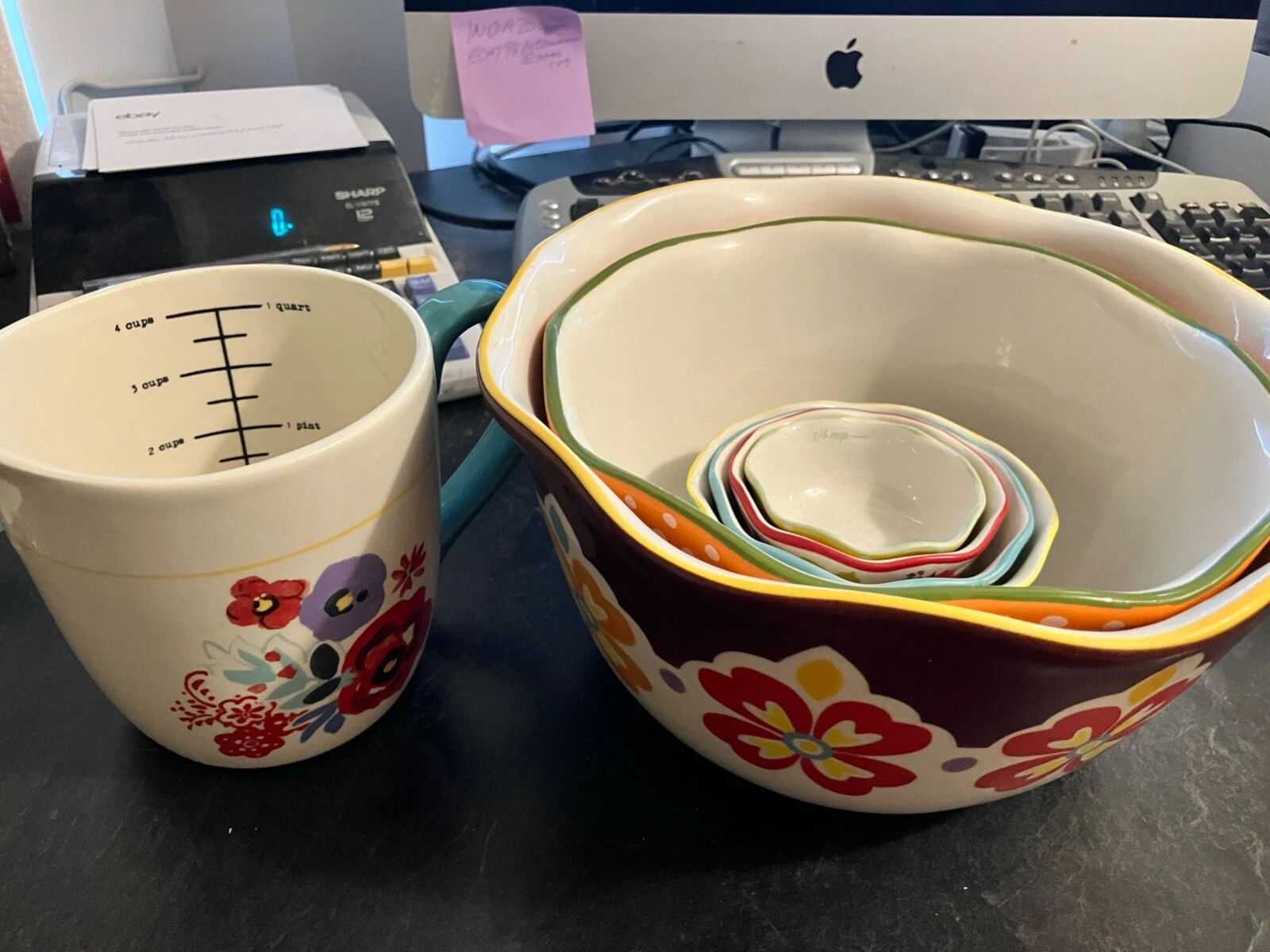 Pioneer Woman Mixing Bowls & Measuring Cups 7 Pc