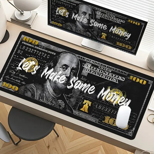 XXL Mauspad Auto 90cmx40cm "Let`s Make Some Money" Rutschfest Dollar Naturlatex - Afbeelding 3 van 8