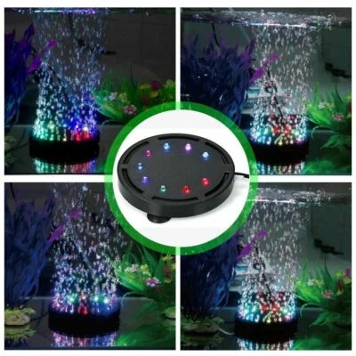 Aquarium Lighting Decor Submersible RGB LED Bubble Air Light Fish Tank Lamp US