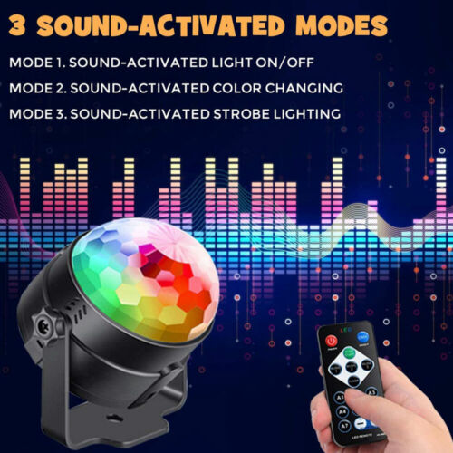 Disco Party Lights Strobe Led Dj Ball Sound Activated Bulb Dance Lamp Decoration - Afbeelding 1 van 11