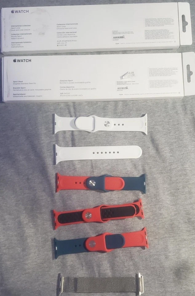Lote sortido de 7 pulseiras compatíveis com iWatch silicone, aço inoxidável - (LEIA DESC) - Imagem 2 de 4
