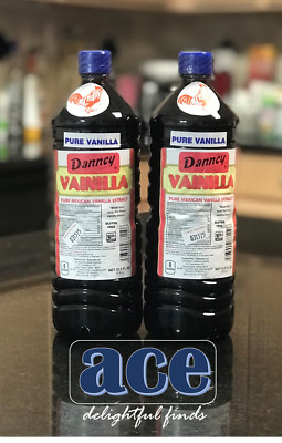 Two (2) Danncy Pure Mexican Vanilla Extract - Dark Color (1 Liter each)