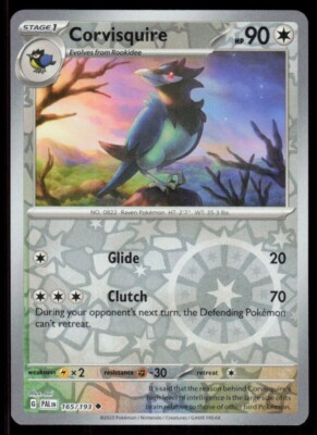 Pokemon - Corvisquire 165/193 - Reverse Holo - Paldea Evolved - NM/M