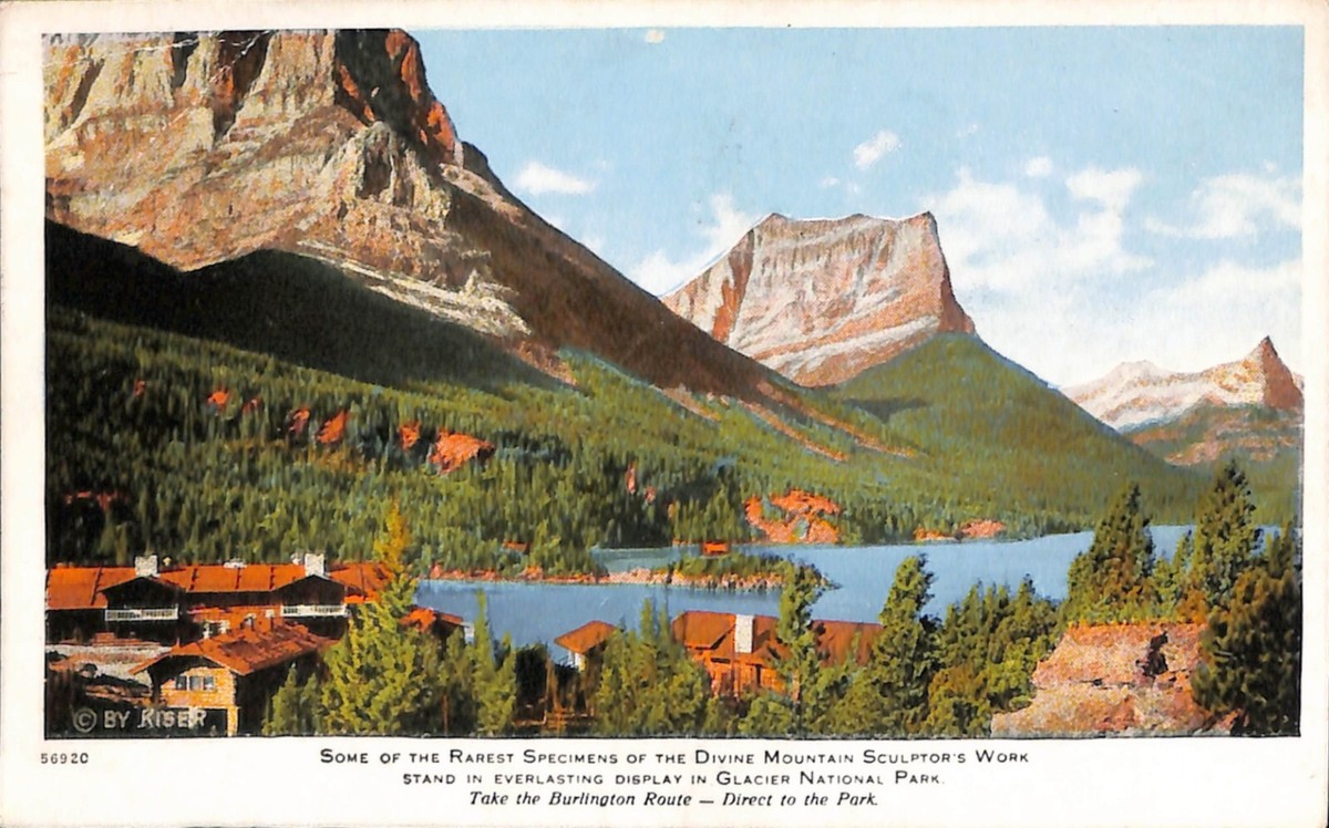 Burlington Tour Advertising Glacier National Park Montana White