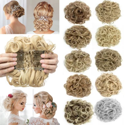 SEGO UK Curly Chignon Messy Bun Scrunchie Updo Clip in Hair Piece Extensions as Human