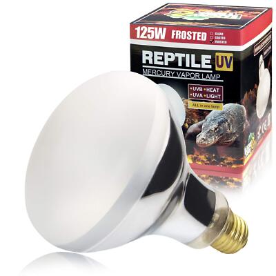 125 Watt UVA+UVB Vapor Heat Lamp Bulb High Intensity Self-Ballasted Heat Bask...