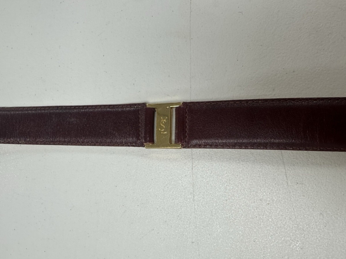 YSL Yves Saint Laurent VINTAGE Men's Burgundy Red Brown Gold YSL Yves Saint Laurent VINTAGE Men's Burgundy Red Brown Gold