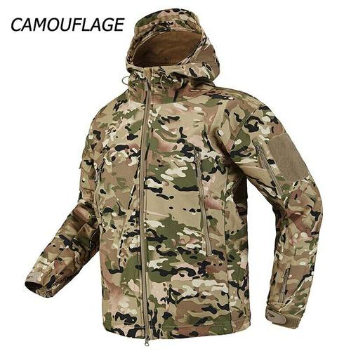 Lurker Shark Skin Softshell Mens Tactical Jacket Camouflage Waterproof Hood Coat - Picture 5 of 30
