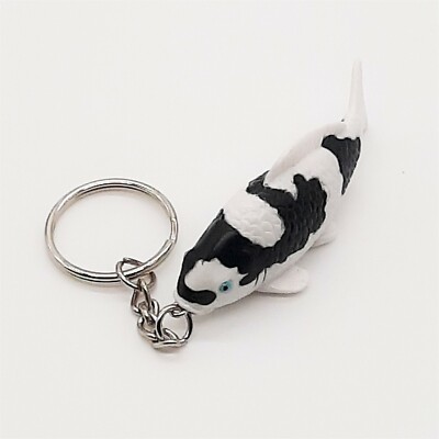 Schlüsselanhänger Koi Shiro Utsuri Tancho Showa  6cm Hartgummi