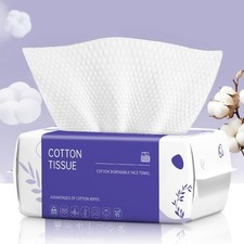 Disposable Face Towels 100 Count Soft Cotton Dry Wipes Facial Cloths for