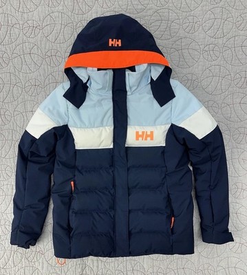 Helly Hansen Jr Diamond Puffer Hooded Ski Coat / Blue White / Size 14 (164)