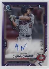 2021 Bowman Chrome Prospect Purple Refractor 144/250 Gabriel Maciel Auto 0z8w