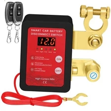 Remote Battery Disconnect Switch-Kill Switch for Car with Voltage black