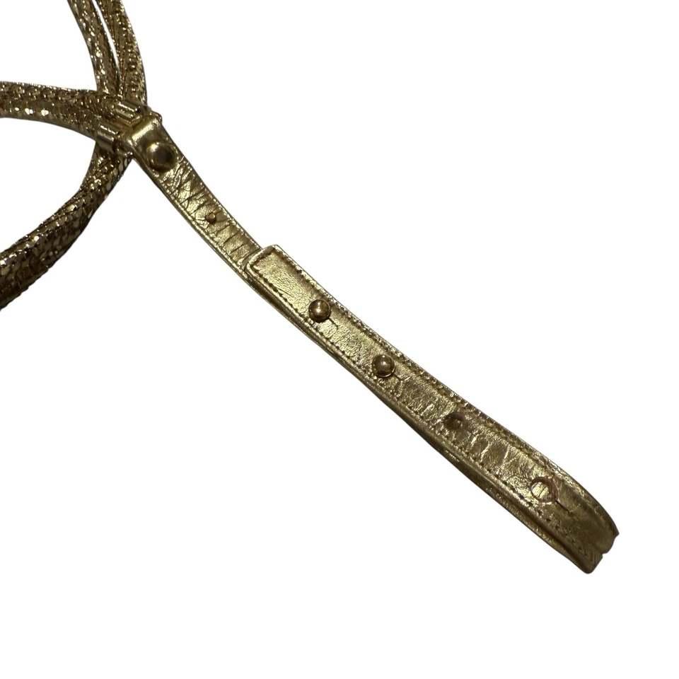 "Correa de perro cuerda metálica dorada de colección 31"" ajustable Bling Show Handler cachorro" Foto 4 de 4