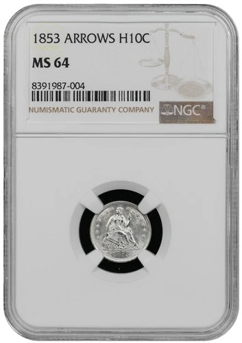 1853 Seated Liberty Half-Dime MS64 (NGC#8391987)