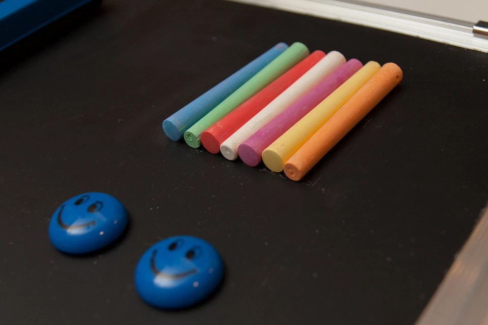 Chalkboard Set - Framed Black Board 24 x 18 inch with 1 Magnetic Eraser, 14 C... - Image 4 of 4