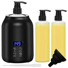 Massage Oil Warmer, Electric Massage Oil Digital Heater with Two Oil Bottles,...