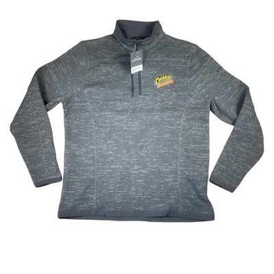 Eddie Bauer Men Cheetos Mac N Cheese 1/4 Zip Sweater Fleece Gray EB254 Large NWT