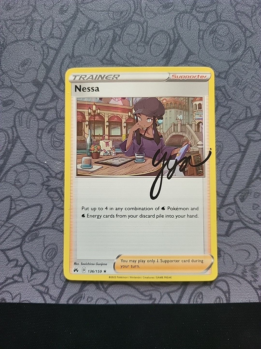 Pokemon: Nessa #136/159 Holo Rare 2023 Supporter - NM - T161