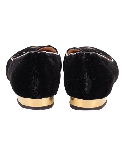 Charlotte Olympia Kitty Ballet Flats In Suede Women Black Size 39.5 - 第 3/6 張圖片