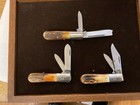 VINTAGE CASE USA 1982 STAG BARLOW SET, FACTORY OAK DISPLAY LE #4818 MINT — photo 3