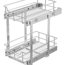 2 Tier Pull Out Cabinet Organizer 11" W X 17" D
