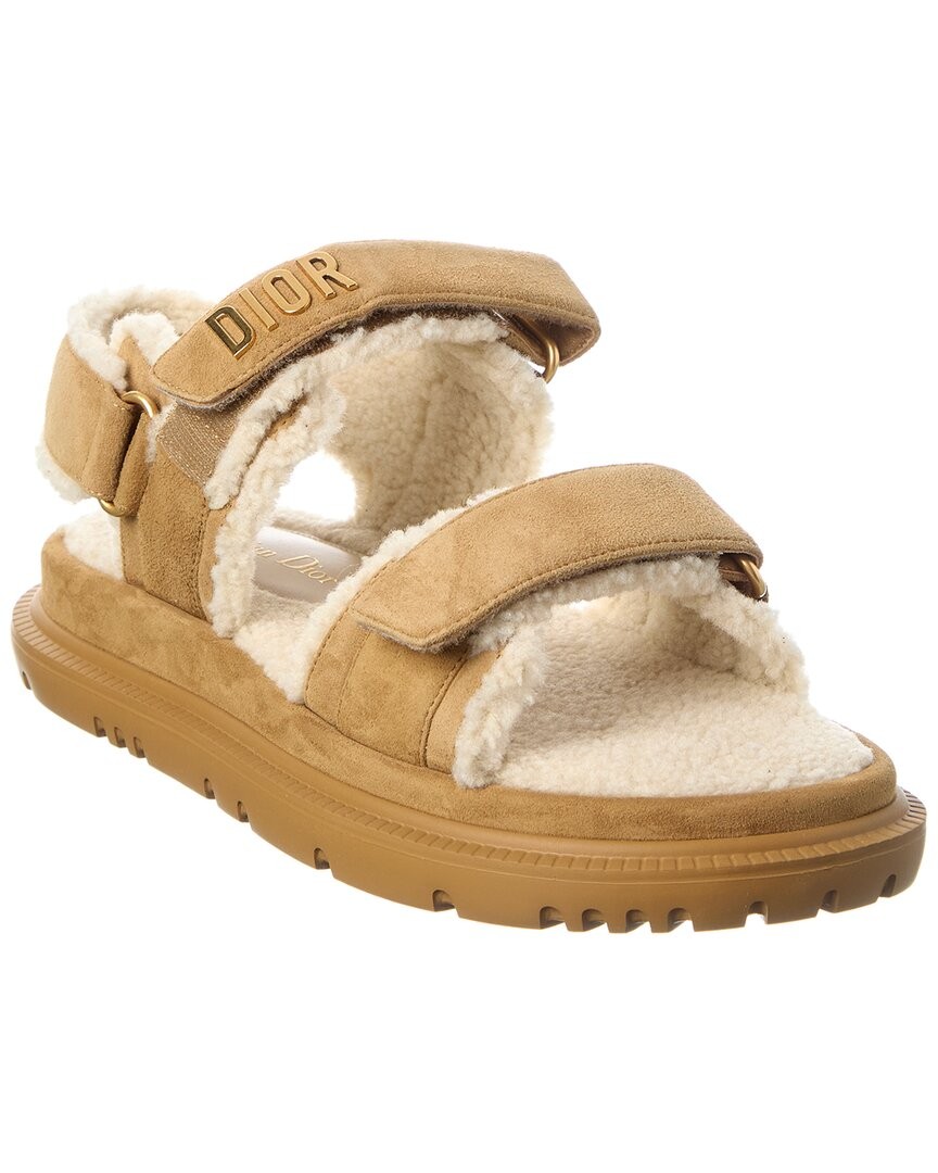 Dior Dioract Suede & Shearling Sandal Women's