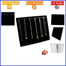 Black Velvet 17 Hook Necklace Jewelry Tray Organizer Display Case