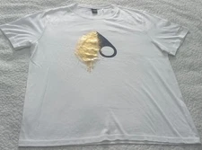 Moose Knuckles Augstine Graphic Logo Cotton T-Shirt White  Size L NWOT