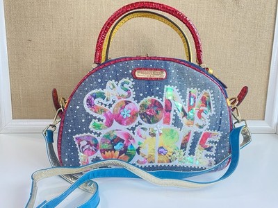 Nicole Lee Women's 'as Soon as Possible' Multicolor Print Denim Handbag Satchel