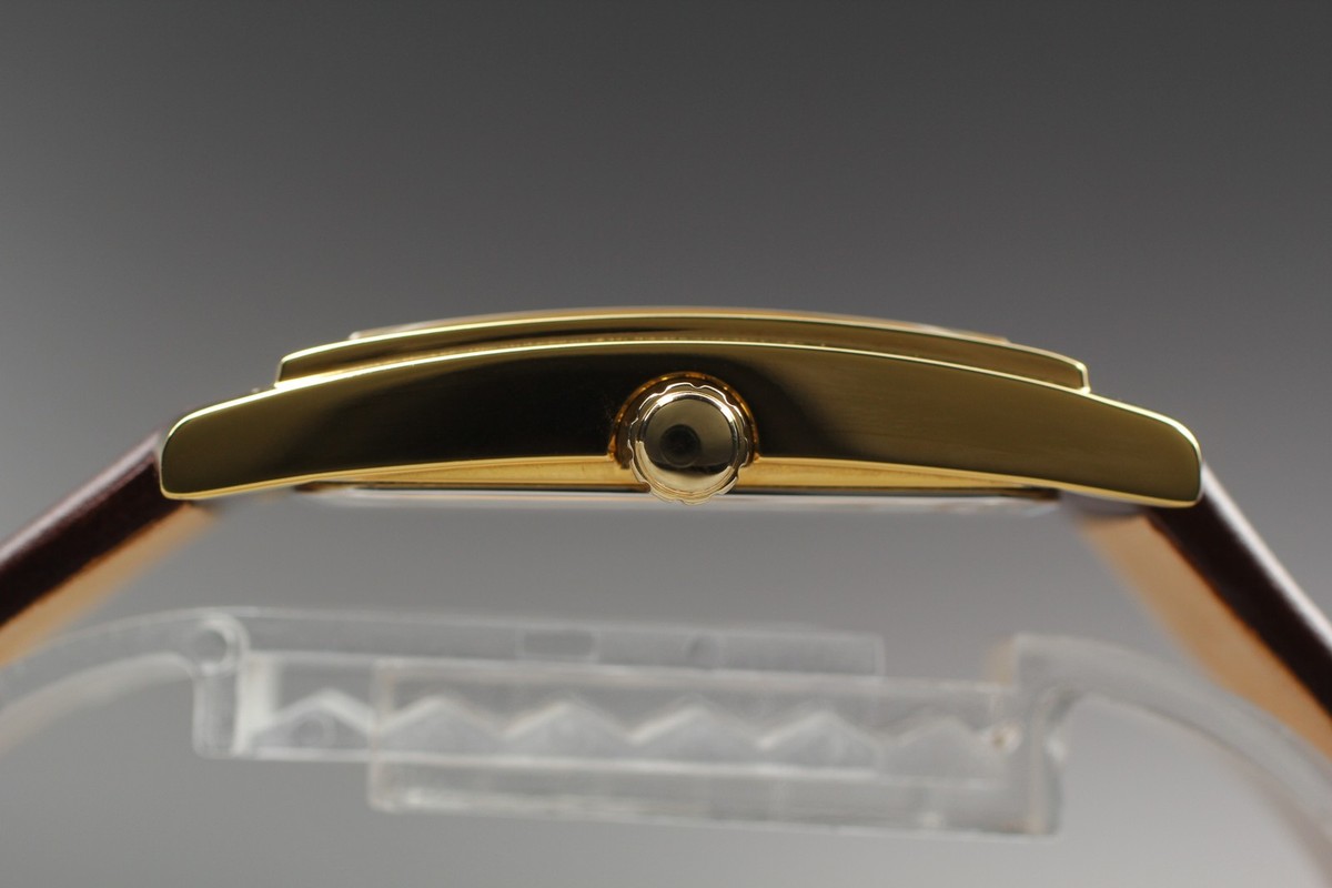 Near MINT] Seiko Solar V115-0AC0 Gold Dial Tank Square Men's