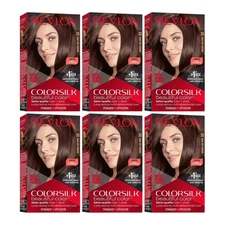 (Pack of 6) - Revlon ColorSilk Permanent Hair Color # 33 Dark Soft Brown