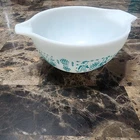 Vintage Pyrex Turquoise Butter print Amish Cinderella Mixing Bowl 1.5 Pints