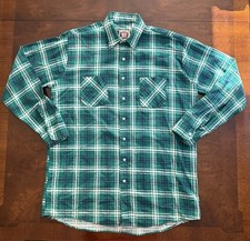 Vintage American Edition Mens Flannel Long Sleeve Button Up Shirt Size XLT Green