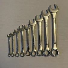 S.A.E. Combination Wrench Set 9 pc Chrome Plated Carbon Steel Wrench Set