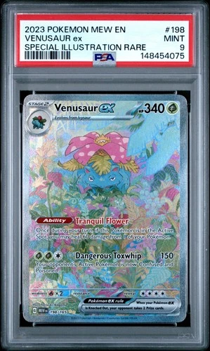 2023 POKEMON MEW EN-151 SPECIAL ILLUSTRATION RARE #198 VENUSAUR EX PSA 9