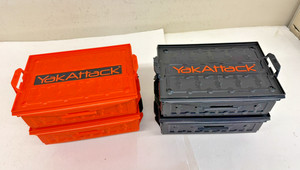 YakAttack TracPak Combo Kit 4 Stackable Boxes w/ QuickReleaseBase Orange & Black
