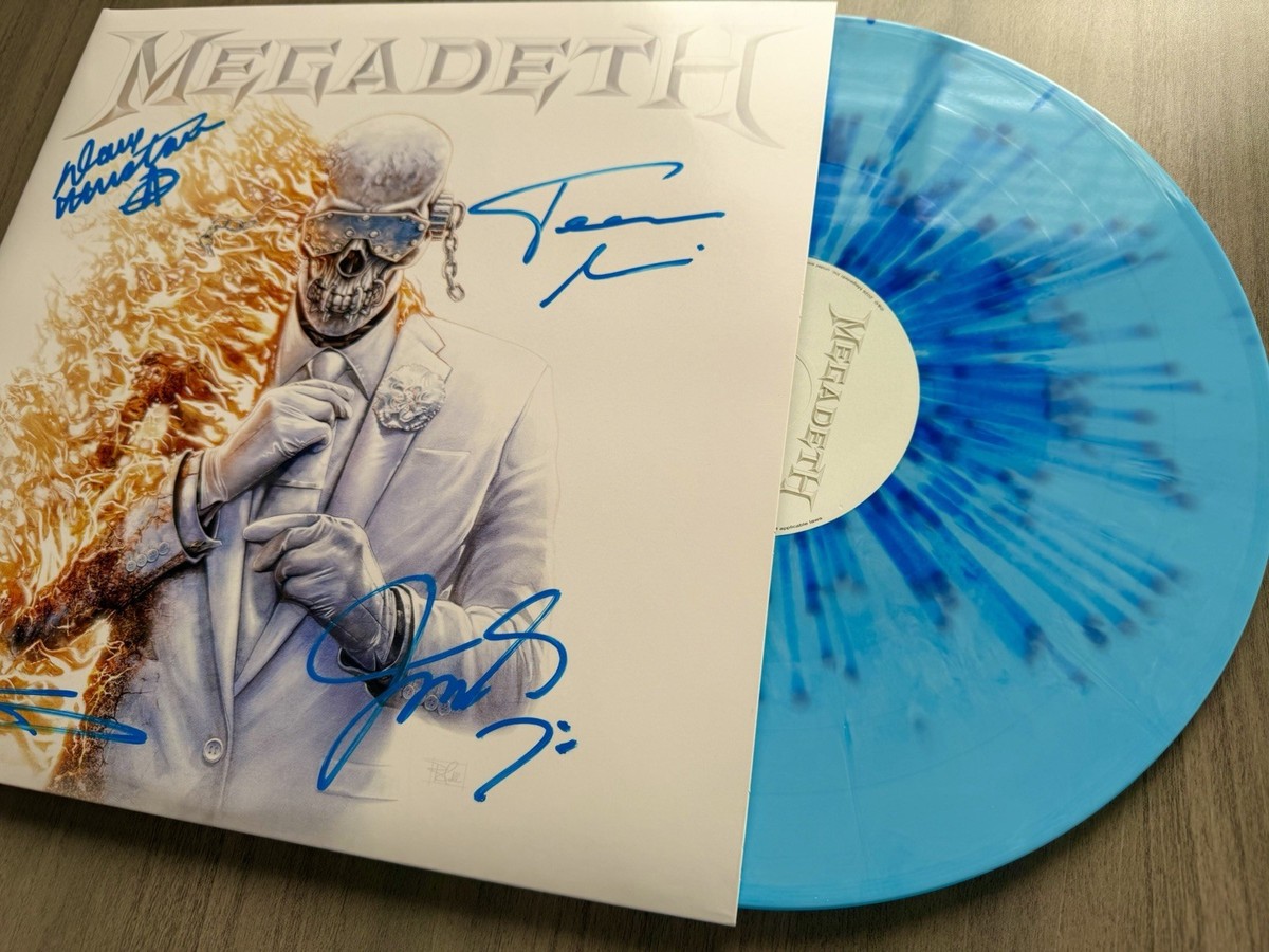 Megadeth SIGNED BLUE Self Titled Vinyl LP xx/299 JSA