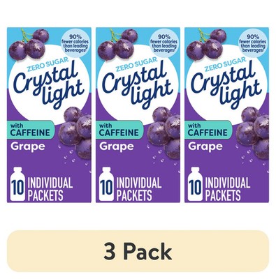 Drink Mix with Caffeine 10 Packets Grape Zero Sugar 3 Pack