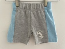 Disney Junior Baby Boys Mickey Mouse Stripe Cotton Blend Pull On Shorts Gray 18M