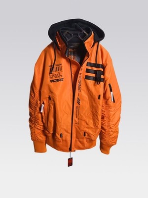 MACHINE56™ M56®B/TYPE-EQ01R x EQUILIBRIUM ORANGE BOMBER JACKET