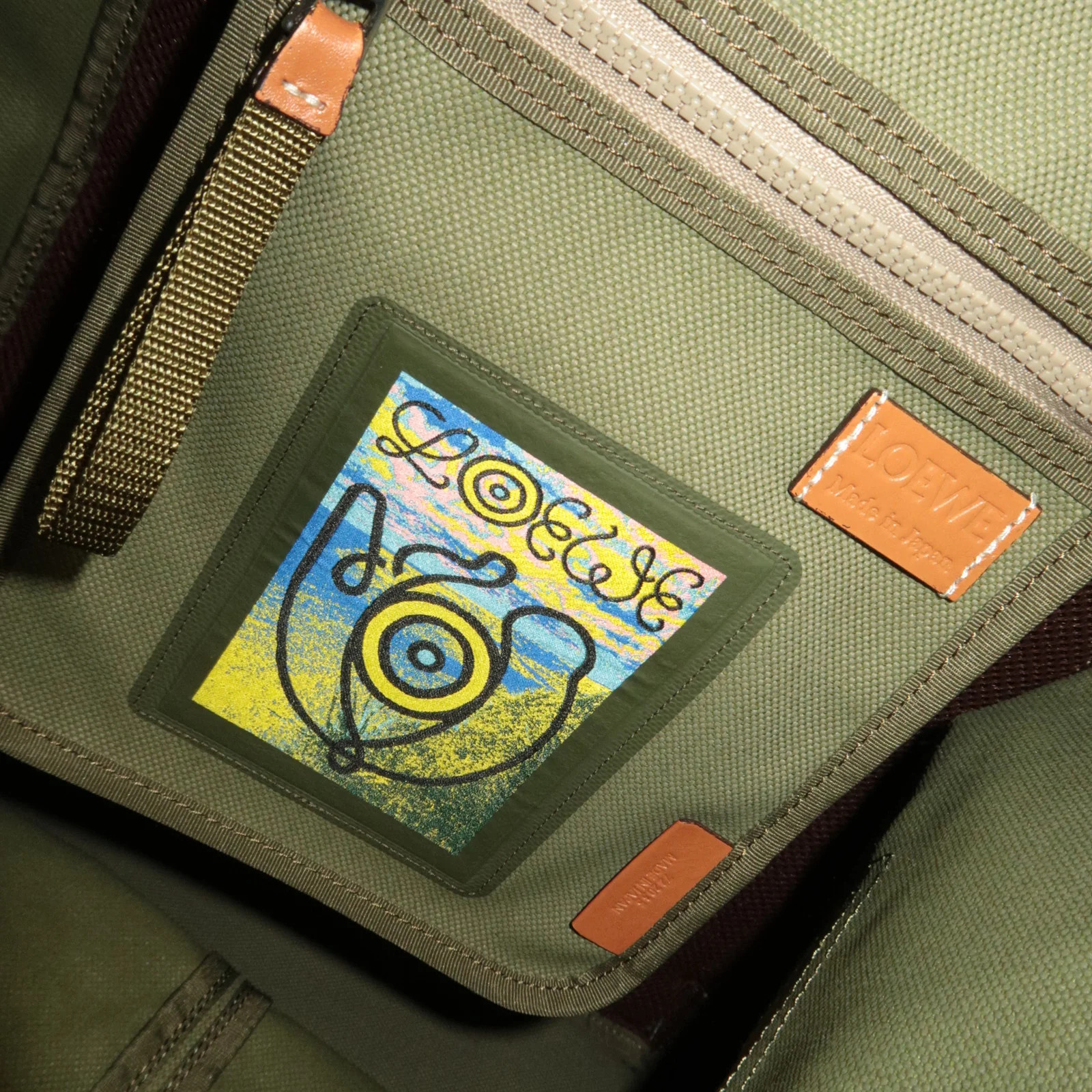 LOEWE Anagram Convertible Backpack Canvas Khaki A… - image 18