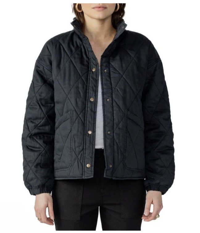Social Standard Sanctuary Ladies Chore Coat Medium Vintage Black Pocket Front