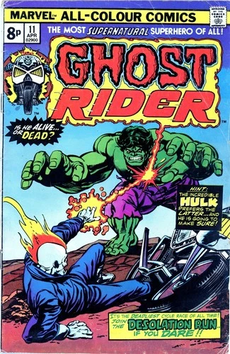 Ghost Rider (1973) # 11 UK Price Variant (Origin Story, Hulk appearance!