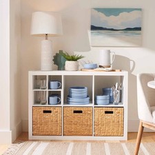6 Cube Storage Organizer Shelf Bookcase with Bins for Living Room Bedroom Office