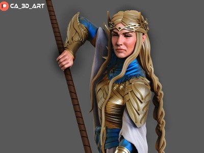 Galadriel figure kit - Unpainted 3D printed resin model kit