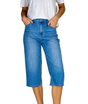Blue Monkey Jeans Damen Liz 30922 Loose Fit Capri Leichte Qualität