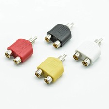 RCA Y Splitter 1 Male to 2 Female Audio Video Plug Converter - 4 pcs SANDOMEY 