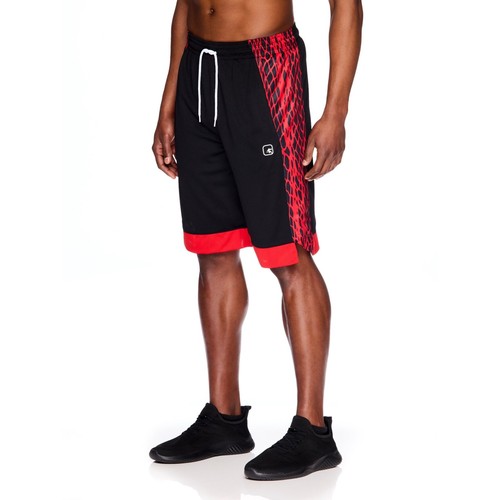 AND1 Mens Basketball Gym Court Workout Shorts Black Red Size 2XL (44"-46") - 第 2/4 張圖片